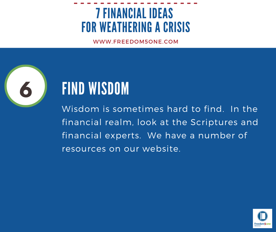 Step 6 Financial ideas for a Crisis